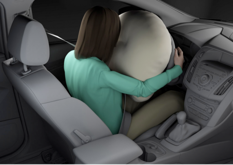 airbag, bestuurder, houding, verwonding