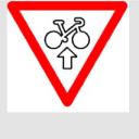 verkeersbord, België, fietser door rood