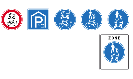 Verkeersborden, AM1, scootmobiel, e-bike
