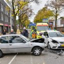 Ongeval met lesauto in Tilburg. Foto: Jules Vorselaar / JV Media