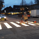 Het verlichte zebrapad in Eerbeek. Foto: Lighted Zebra Crossings